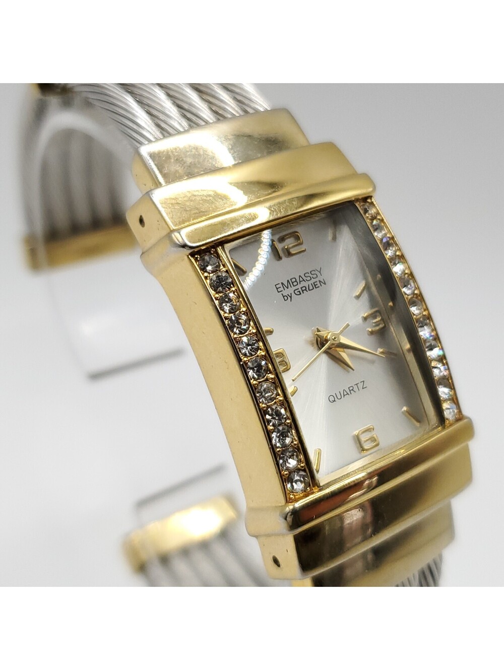 Embassy By Gruen Watch Women New Battery 21mm Two-Tone Silver Tone Dial